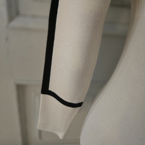 Elegant Cream and Black Dress - Picture 4 of 7